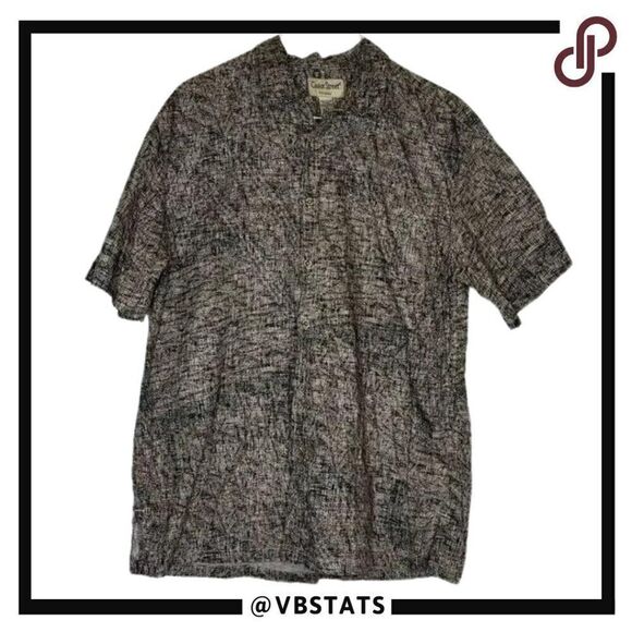 Cooke Street Gray and White Graphic Men's XL Hawaiian Luau Shirt - Picture 1 of 5